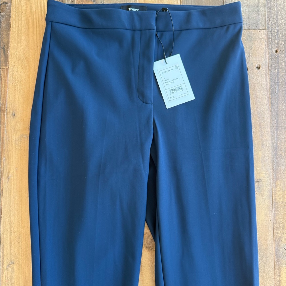 Theory Slim Kick Pants in Navy